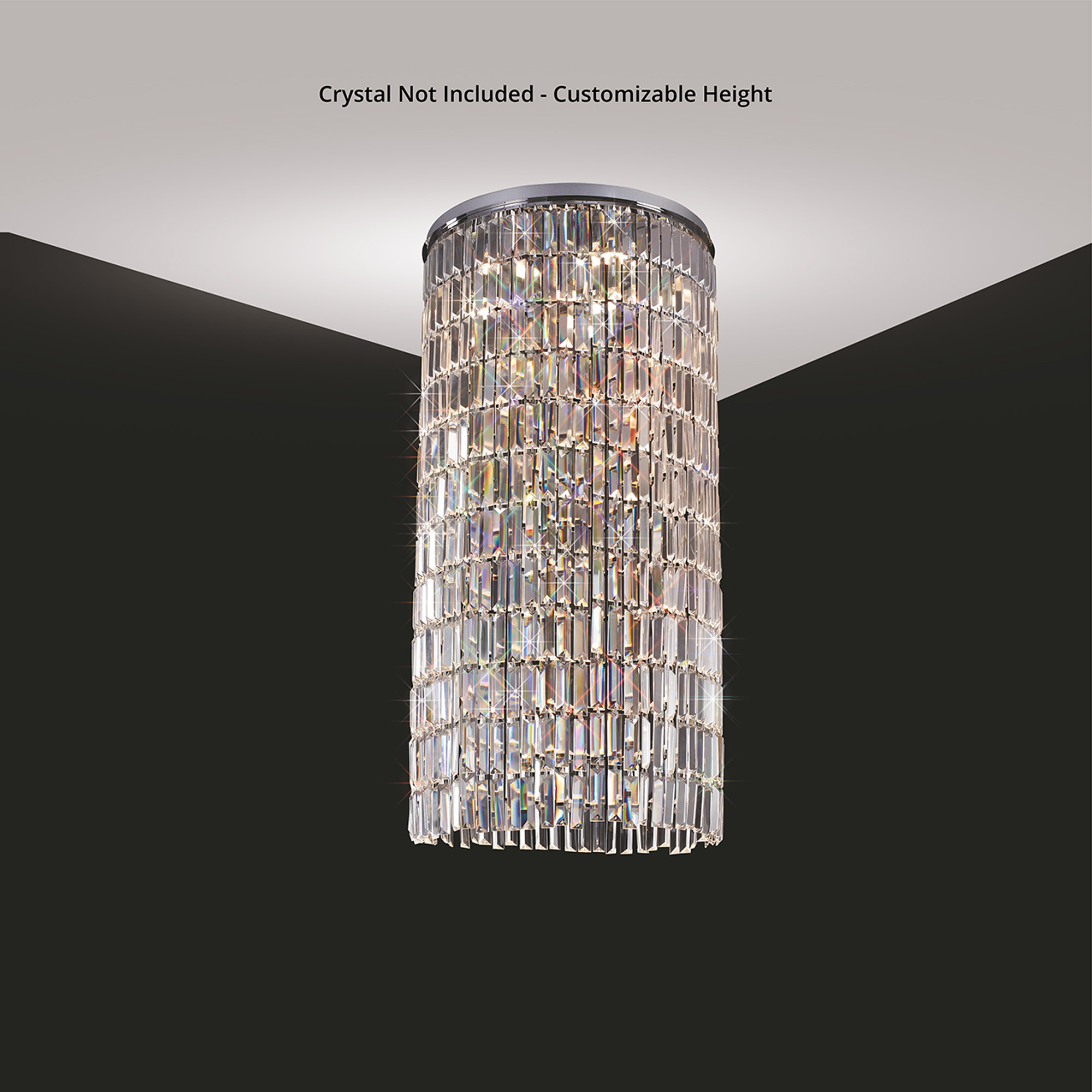Torre Crystal Ceiling Lights Diyas Statement Crystal Fittings